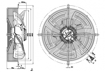 Ventilator axial de aspiratie EBM S4D 350-AN08-30/S